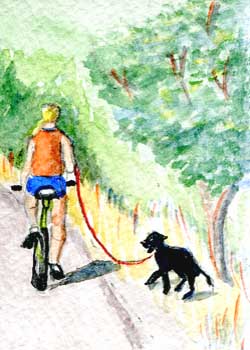 "A Dog & Her Girl" by Lynne Blei, Potomac MD - Watercolor